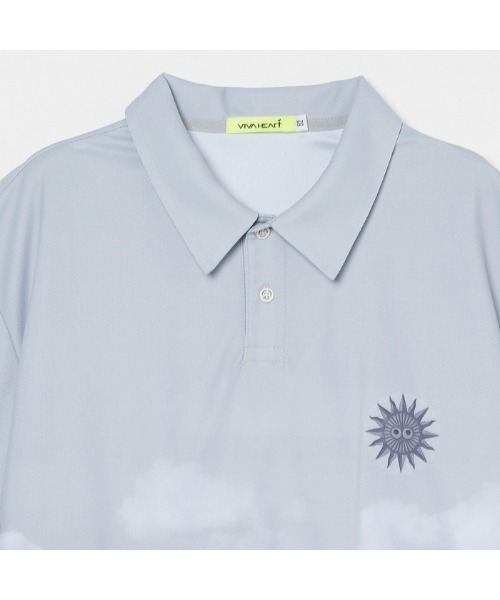 VIVA HEART（ビバハート）の「【VIVA HEART/GOLF】アイスタッチカノコ風景半袖ポロシャツ（Tシャツ/カットソー・メンズ・サックスブルー/ライトグレー・50）」の5枚目の写真