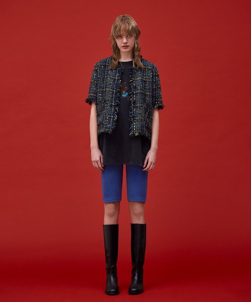 AKTE（アクテ）の「カットソーバイカーパンツ（その他パンツ・レディース・ブルー/ブラック・2/1）」の4枚目の写真