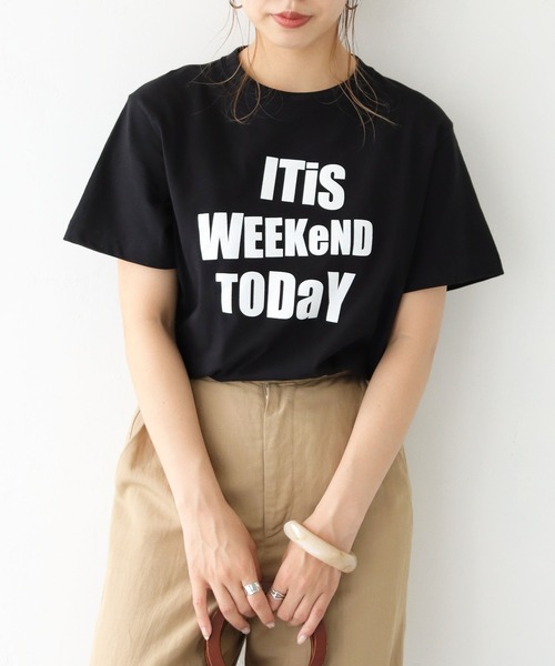 UNIT CHEST（ユニットチェスト）の「【UNIT CHESTコラボ】web限定 / It's weekend today Tシャツ WEB LIMITED IT'S WEEKEND TODAY T-SHIRT （Tシャツ/カットソー・レディース・ホワイト/ブラック・S/M/L）」の22枚目の写真