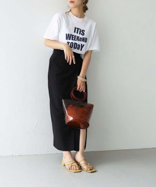 UNIT CHEST（ユニットチェスト）の「【UNIT CHESTコラボ】web限定 / It's weekend today Tシャツ WEB LIMITED IT'S WEEKEND TODAY T-SHIRT （Tシャツ/カットソー・レディース・ホワイト/ブラック・S/M/L）」の6枚目の写真