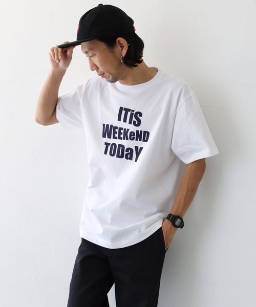 UNIT CHEST（ユニットチェスト）の「【UNIT CHESTコラボ】web限定 / It's weekend today Tシャツ WEB LIMITED IT'S WEEKEND TODAY T-SHIRT （Tシャツ/カットソー・レディース・ホワイト/ブラック・S/M/L）」の14枚目の写真