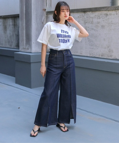 UNIT CHEST（ユニットチェスト）の「【UNIT CHESTコラボ】web限定 / It's weekend today Tシャツ WEB LIMITED IT'S WEEKEND TODAY T-SHIRT （Tシャツ/カットソー・レディース・ホワイト/ブラック・S/M/L）」の21枚目の写真