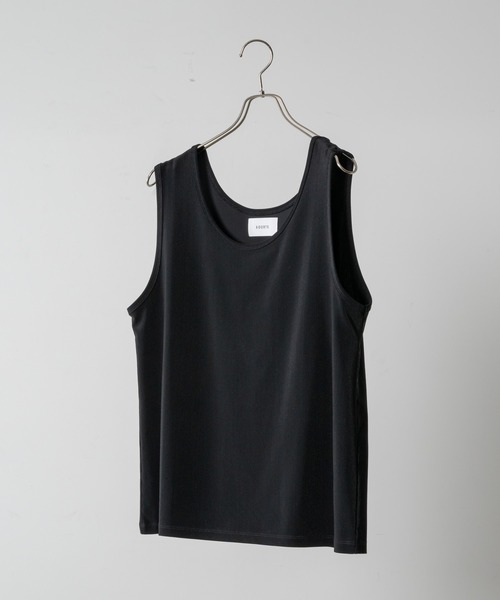 TRICOT PIQUE SLEEVELESS PLEATS TANKTOPS / トリコットピケ
