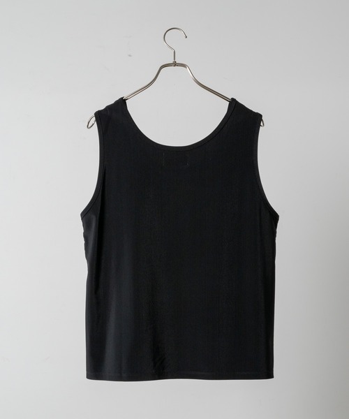 TRICOT PIQUE SLEEVELESS PLEATS TANKTOPS / トリコットピケ