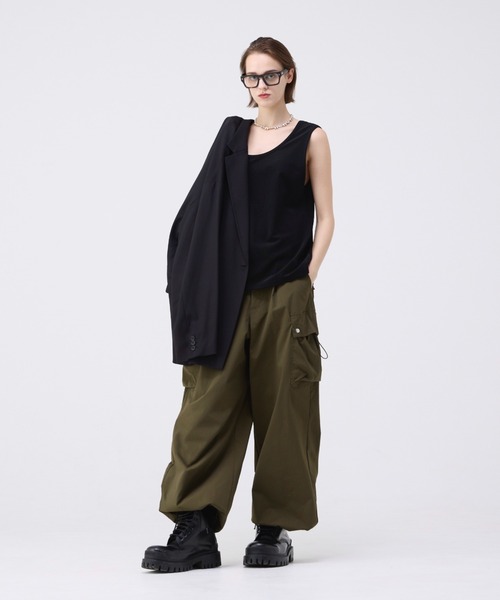 soerte　トリコットピケプリーツタンクトップ　2 TRICOT PIQUE SLEEVELESS PLEATS TANKTOPS / トリコットピケ