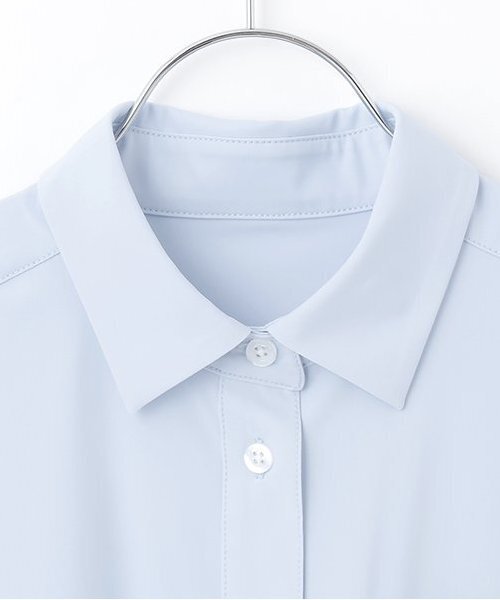 pom ponette junior（ポンポネットジュニア）の「*【UVカット】角衿カットシャツ（シャツ/ブラウス・キッズ・サックスブルー/ホワイト・LL(165cm)/L:160cm/M:150cm/S:140cm）」の7枚目の写真