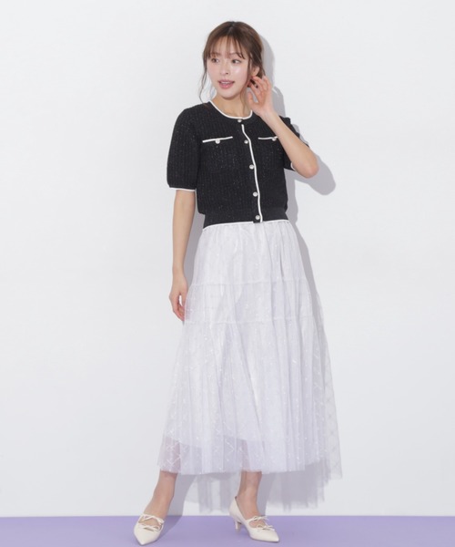 JILL by JILL STUART（ジルバイジルスチュアート）の「◇ラメチュールティアードスカート（スカート・レディース・ライトグリーン/ホワイト/グレー・FREE）」の19枚目の写真