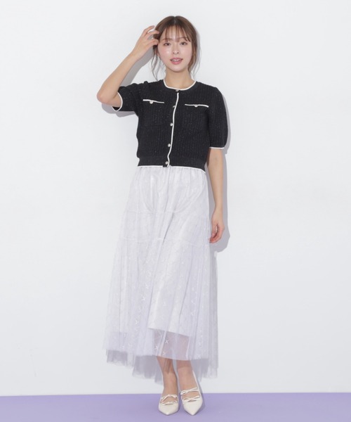 JILL by JILL STUART（ジルバイジルスチュアート）の「◇ラメチュールティアードスカート（スカート・レディース・ライトグリーン/ホワイト/グレー・FREE）」の20枚目の写真