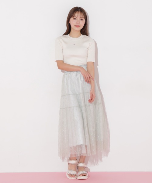 JILL by JILL STUART（ジルバイジルスチュアート）の「◇ラメチュールティアードスカート（スカート・レディース・ライトグリーン/ホワイト/グレー・FREE）」の9枚目の写真