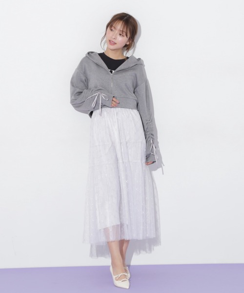 JILL by JILL STUART（ジルバイジルスチュアート）の「◇ラメチュールティアードスカート（スカート・レディース・ライトグリーン/ホワイト/グレー・FREE）」の17枚目の写真