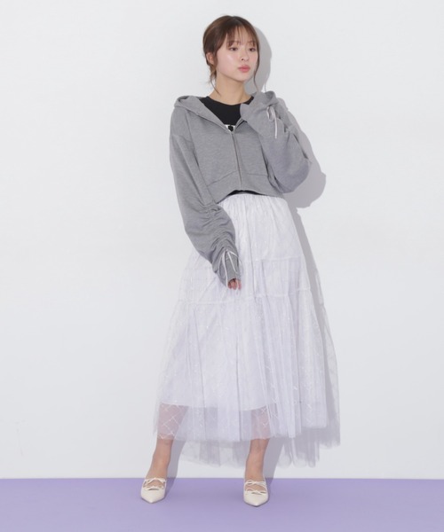 JILL by JILL STUART（ジルバイジルスチュアート）の「◇ラメチュールティアードスカート（スカート・レディース・ライトグリーン/ホワイト/グレー・FREE）」の16枚目の写真