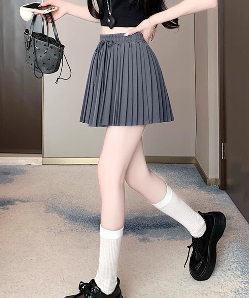 HOOK(フック)の「【HOOK】for girls ウエストリボンプリーツスカート(スカート・レディース・ピンク/ベージュ/グレー/ブラック・SMALL/MEDIUM/LARGE)」の19枚目の写真