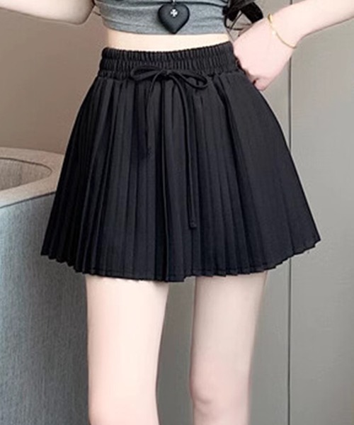 HOOK(フック)の「【HOOK】for girls ウエストリボンプリーツスカート(スカート・レディース・ピンク/ベージュ/グレー/ブラック・SMALL/MEDIUM/LARGE)」の14枚目の写真