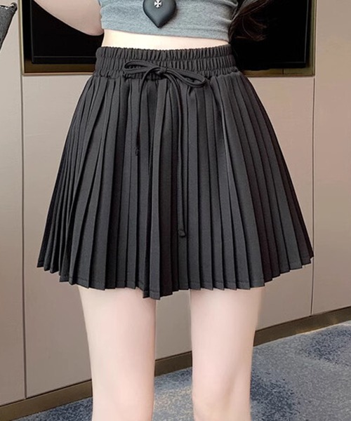 HOOK(フック)の「【HOOK】for girls ウエストリボンプリーツスカート(スカート・レディース・ピンク/ベージュ/グレー/ブラック・SMALL/MEDIUM/LARGE)」の15枚目の写真