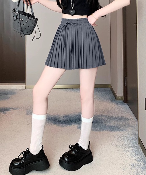 HOOK(フック)の「【HOOK】for girls ウエストリボンプリーツスカート(スカート・レディース・ピンク/ベージュ/グレー/ブラック・SMALL/MEDIUM/LARGE)」の18枚目の写真