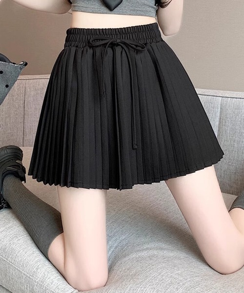 HOOK(フック)の「【HOOK】for girls ウエストリボンプリーツスカート(スカート・レディース・ピンク/ベージュ/グレー/ブラック・SMALL/MEDIUM/LARGE)」の12枚目の写真