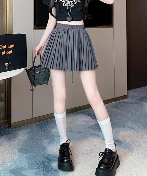 HOOK(フック)の「【HOOK】for girls ウエストリボンプリーツスカート(スカート・レディース・ピンク/ベージュ/グレー/ブラック・SMALL/MEDIUM/LARGE)」の21枚目の写真