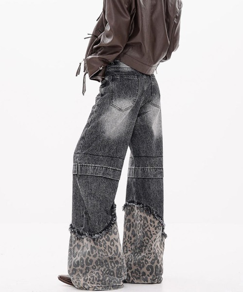セール】ヒョウ柄×デニムパンツ（デニムパンツ）｜DIAVEL（ディアベル