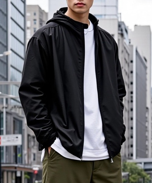 セール】【LIFEMAX】リサイクルタフタ フーデッドジャケット パーカー