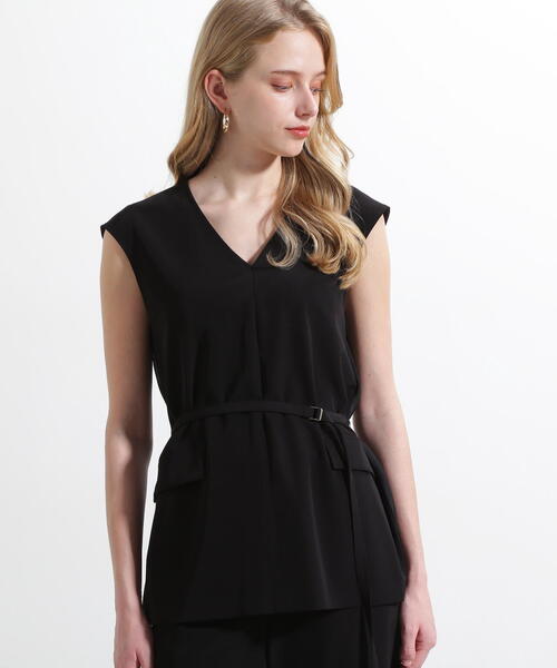 PINKY&DIANNE（ピンキーアンドダイアン）の「◆２WAYストレッチバックシアーブラウス（シャツ/ブラウス・レディース・ベージュ/ブラック・38）」の2枚目の写真