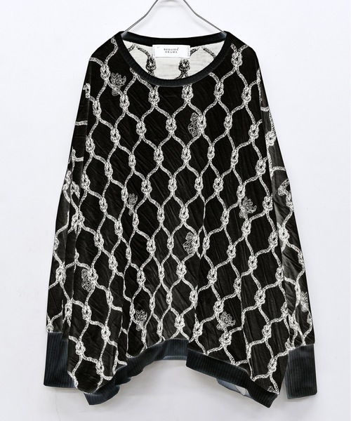 bedsidedrama（ベットサイドドラマ）の「Origin Jacquard Pullover（ニット/セーター・レディース・ブラック/ブラック系/ホワイト・1/2）」の3枚目の写真