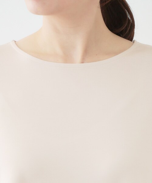 SHOO・LA・RUE(シューラルー)の「【ひんやり/UV】インせず着られる とろみペプラム5分袖トップス(Tシャツ/カットソー・レディース・ホワイト/ブラック/ライトベージュ・01/02/03/04)」の19枚目の写真