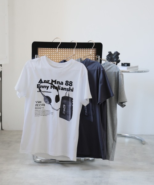 Ulysses(ユリシス)の「ロゴプリントTシャツ(Tシャツ/カットソー・レディース・ダークグレー/ホワイト/ライトグレー・F)」の16枚目の写真