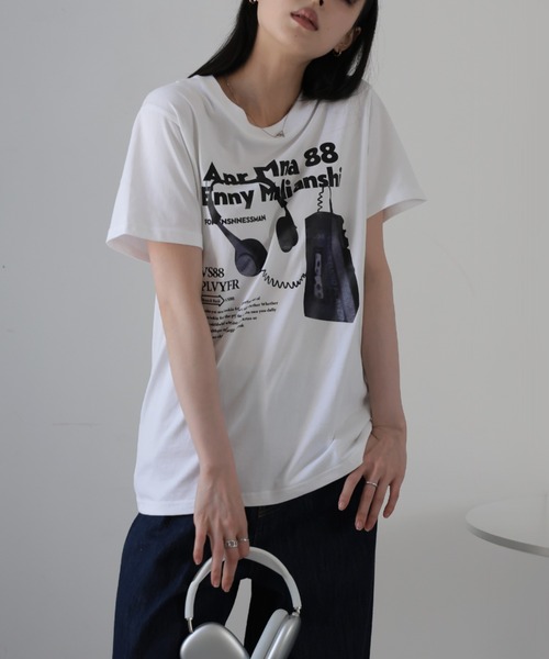 Ulysses(ユリシス)の「ロゴプリントTシャツ(Tシャツ/カットソー・レディース・ダークグレー/ホワイト/ライトグレー・F)」の7枚目の写真