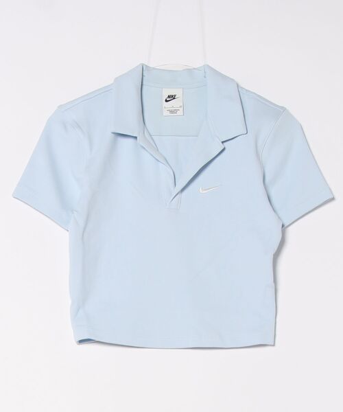 NIKE（ナイキ）の「《NIKEアパレル》ウィメンズ NSW エッセンシャル S/S ポロ（ポロシャツ・レディース・ライトブルー/ブラック×ホワイト/ホワイト系その他/ヘザーグレー/レッド系その他・XL/L/M/S/XS）」の4枚目の写真