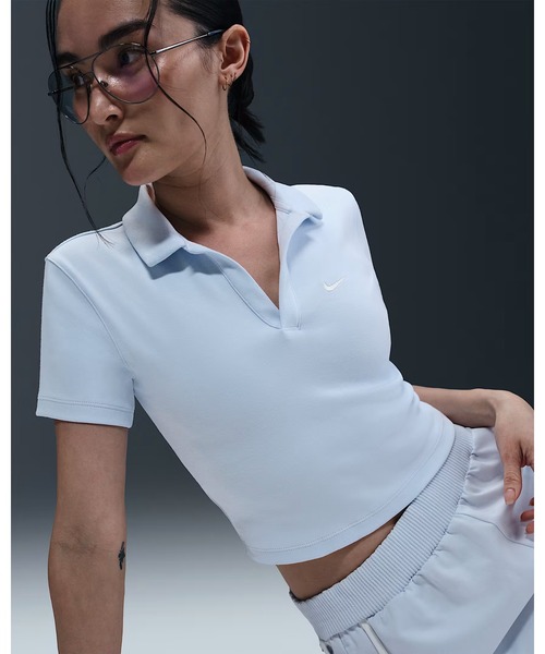 NIKE（ナイキ）の「《NIKEアパレル》ウィメンズ NSW エッセンシャル S/S ポロ（ポロシャツ・レディース・ライトブルー/ブラック×ホワイト/ホワイト系その他/ヘザーグレー/レッド系その他・XL/L/M/S/XS）」の20枚目の写真