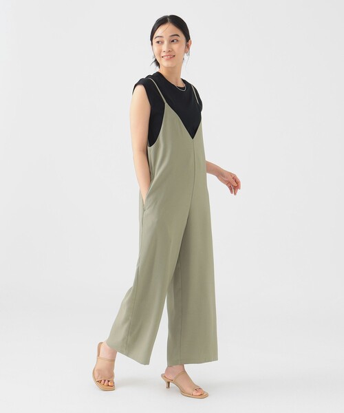 B:MING by BEAMS（ビーミングバイビームス）の「【セットアイテム】Tシャツ × サロペット セット (洗濯可)（ワンピース・レディース・ブラック/グリーン系その他/ネイビー・SMALL/MEDIUM）」の2枚目の写真