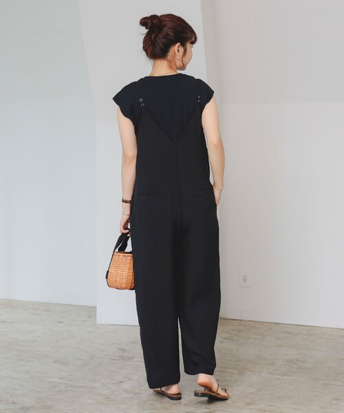 B:MING by BEAMS（ビーミングバイビームス）の「【セットアイテム】Tシャツ × サロペット セット (洗濯可)（ワンピース・レディース・ブラック/グリーン系その他/ネイビー・SMALL/MEDIUM）」の6枚目の写真