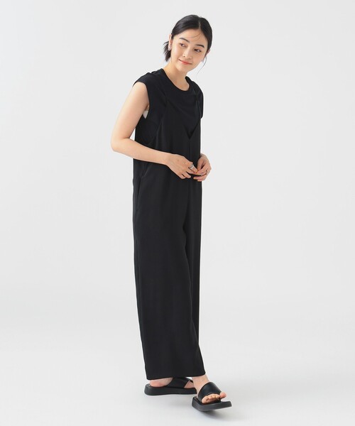 B:MING by BEAMS（ビーミングバイビームス）の「【セットアイテム】Tシャツ × サロペット セット (洗濯可)（ワンピース・レディース・ブラック/グリーン系その他/ネイビー・SMALL/MEDIUM）」の9枚目の写真