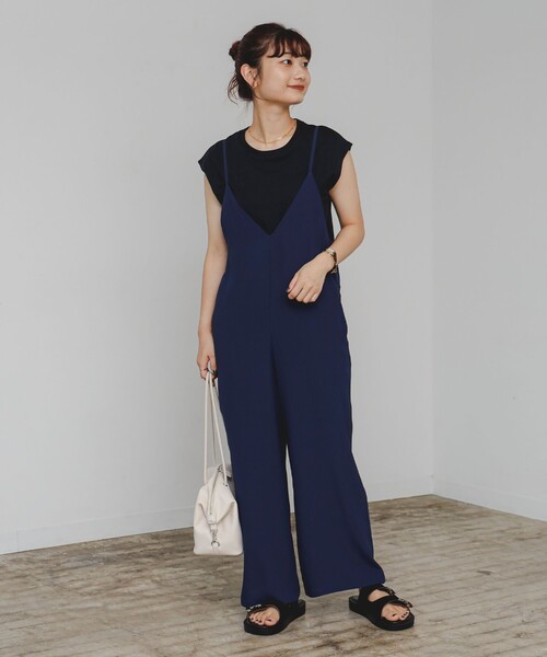 B:MING by BEAMS（ビーミングバイビームス）の「【セットアイテム】Tシャツ × サロペット セット (洗濯可)（ワンピース・レディース・ブラック/グリーン系その他/ネイビー・SMALL/MEDIUM）」の15枚目の写真