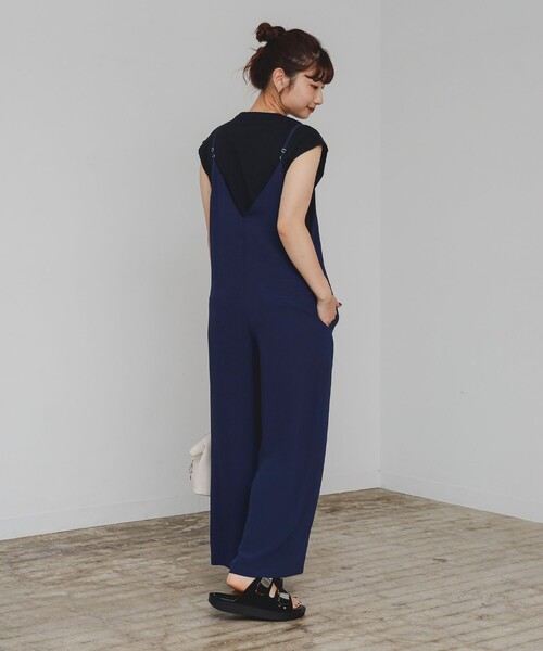 B:MING by BEAMS（ビーミングバイビームス）の「【セットアイテム】Tシャツ × サロペット セット (洗濯可)（ワンピース・レディース・ブラック/グリーン系その他/ネイビー・SMALL/MEDIUM）」の16枚目の写真