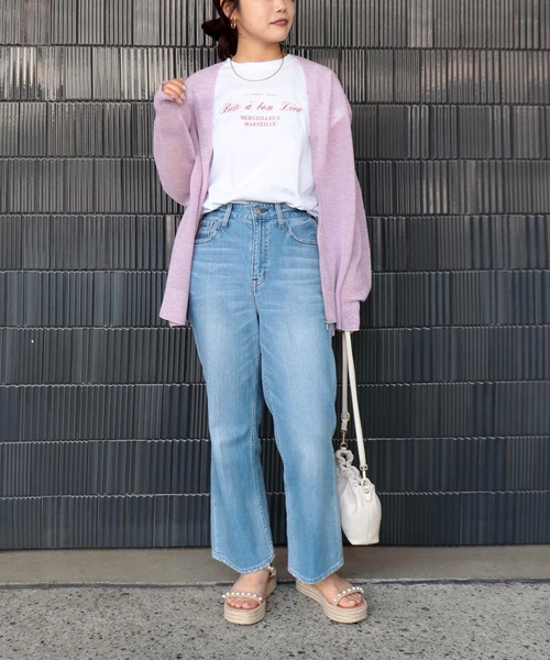 Jines(ジネス)の「ロールアップスリーブ ロゴTシャツ(Tシャツ/カットソー・レディース・ベージュ/ホワイト/チャコールグレー・38)」の5枚目の写真