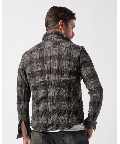 wjk(ダヴルジェイケイ)の「2-hook tweedy check(シャツ/ブラウス・メンズ・ブラック/ブルー/グリーン・SMALL/MEDIUM/LARGE/X-LARGE)」の6枚目の写真