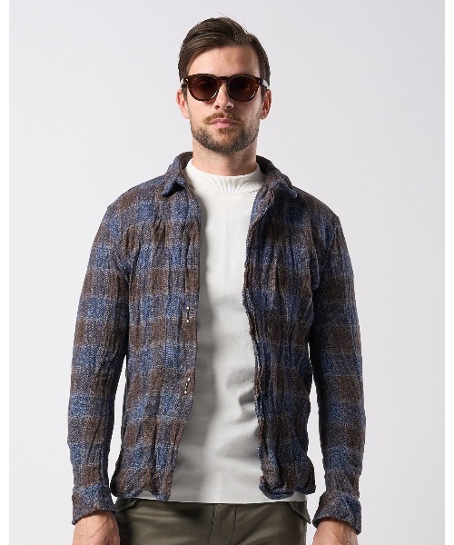 wjk(ダヴルジェイケイ)の「2-hook tweedy check(シャツ/ブラウス・メンズ・ブラック/ブルー/グリーン・SMALL/MEDIUM/LARGE/X-LARGE)」の7枚目の写真