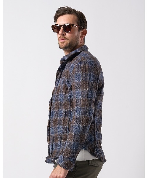 wjk(ダヴルジェイケイ)の「2-hook tweedy check(シャツ/ブラウス・メンズ・ブラック/ブルー/グリーン・SMALL/MEDIUM/LARGE/X-LARGE)」の8枚目の写真