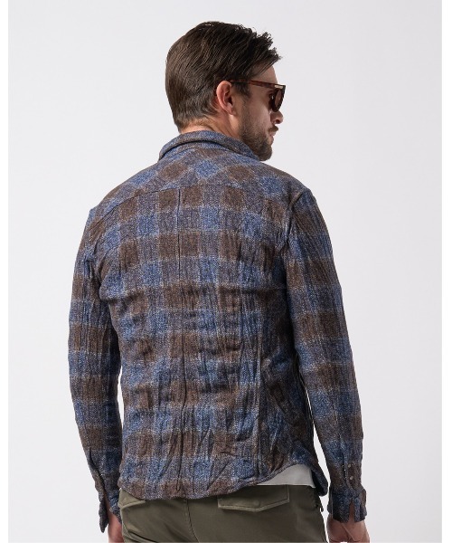 wjk(ダヴルジェイケイ)の「2-hook tweedy check(シャツ/ブラウス・メンズ・ブラック/ブルー/グリーン・SMALL/MEDIUM/LARGE/X-LARGE)」の9枚目の写真