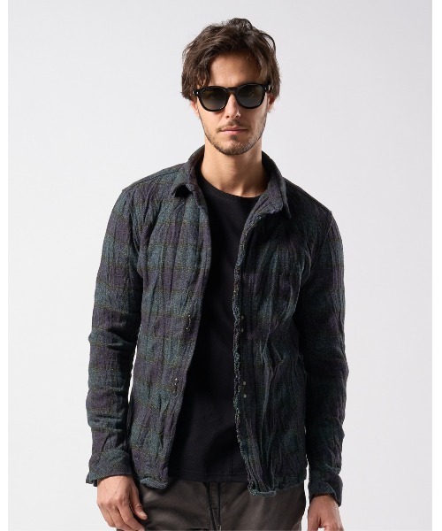 wjk(ダヴルジェイケイ)の「2-hook tweedy check(シャツ/ブラウス・メンズ・ブラック/ブルー/グリーン・SMALL/MEDIUM/LARGE/X-LARGE)」の10枚目の写真