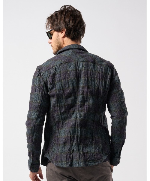 wjk(ダヴルジェイケイ)の「2-hook tweedy check(シャツ/ブラウス・メンズ・ブラック/ブルー/グリーン・SMALL/MEDIUM/LARGE/X-LARGE)」の12枚目の写真
