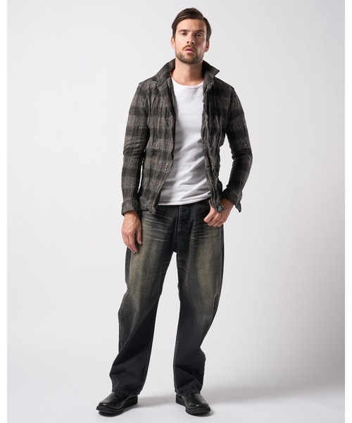 wjk(ダヴルジェイケイ)の「2-hook tweedy check(シャツ/ブラウス・メンズ・ブラック/ブルー/グリーン・SMALL/MEDIUM/LARGE/X-LARGE)」の17枚目の写真