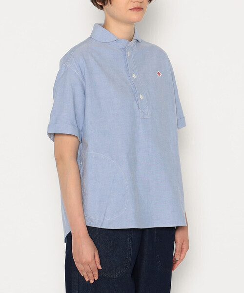 本日19:00まで値下げ中[DANTON/ダントン] シャツ(無地)42 WOMEN'S OXFORD ROUND COLLAR SHORT SLEEVE PULLOVER SHIRT