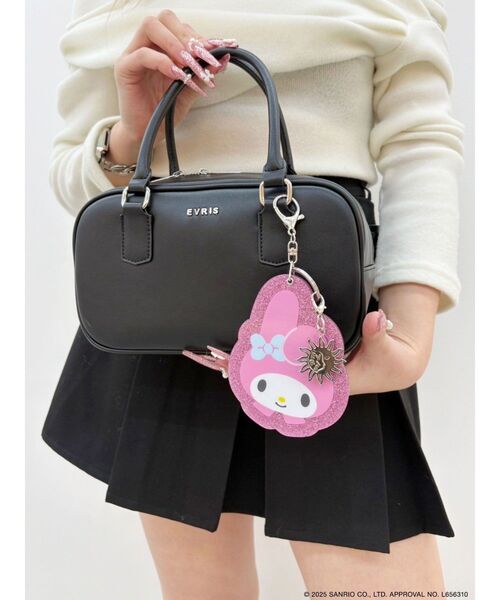 EVRIS（エヴリス）の「【メロクロコラボ】マイメロディグリッターミラーキーホルダー（キーケース/キーアクセサリー・レディース・ピンク・FREE）」の2枚目の写真