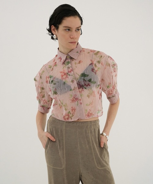 SHEER FLOWER SHORT SLEEVE SHIRTS（シャツ/ブラウス）｜CLANE（クラネ