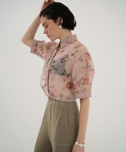 SHEER FLOWER SHORT SLEEVE SHIRTS（シャツ/ブラウス）｜CLANE（クラネ