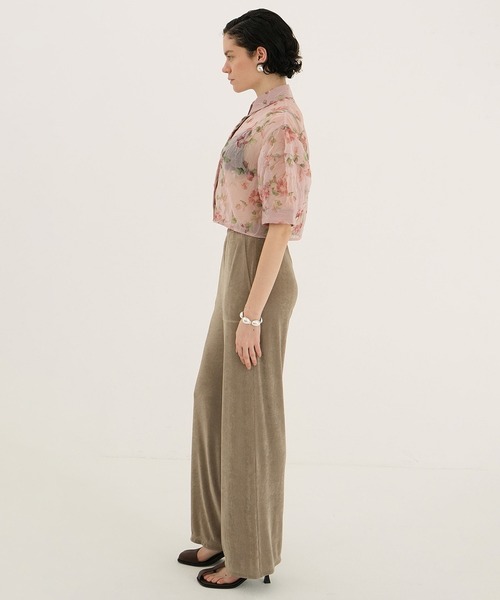 トップス clane SHEER FLOWER SHORT SLEEVE SHIRTS CLANE SHEER FLOWER SHORT SLEEVE SHIRTS