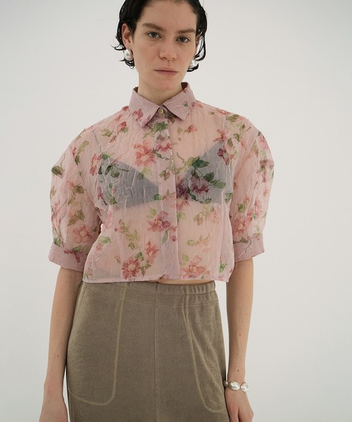 SHEER FLOWER SHORT SLEEVE SHIRTS（シャツ/ブラウス）｜CLANE（クラネ