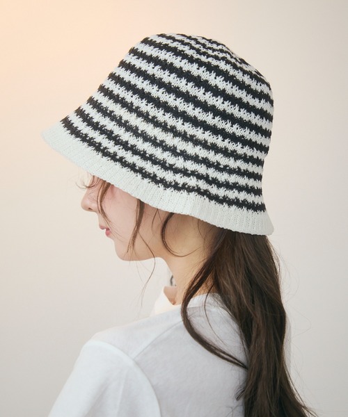 TITTY&CO.(ティティーアンドコー)の「ボーダークロシェハット(ハット・レディース・ホワイト・FREE)」の8枚目の写真